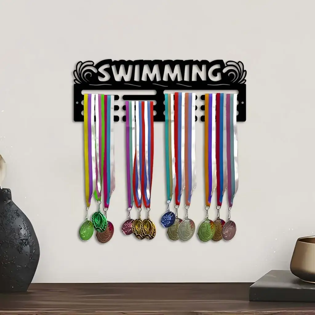 Medal Hanger Wall Mount Multifunctional Iron Wall Decor Medal Rack for Sports Race Runner Gymnastics Plaques Running Medals