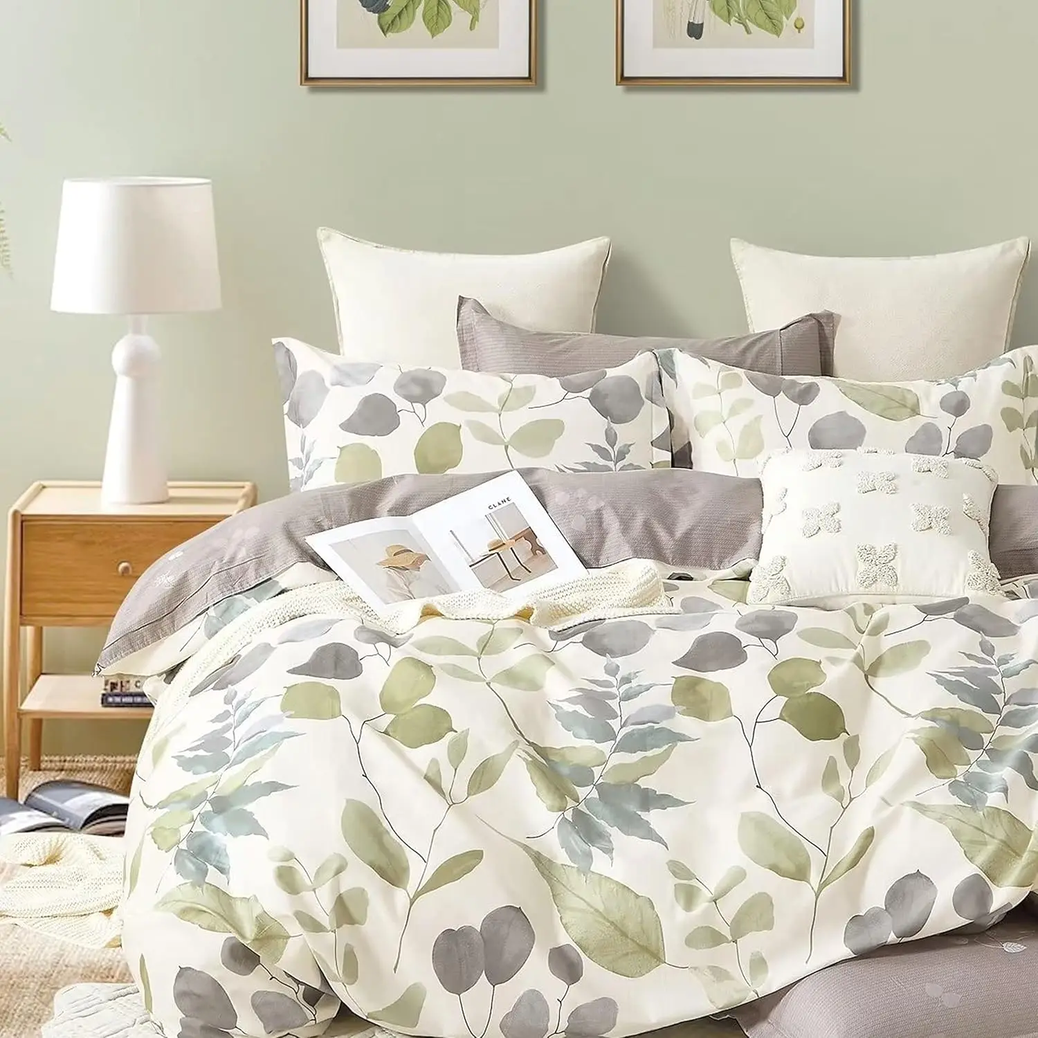 

King Size Duvet Cover Set 3 Pieces 620 Thread Count Cotton Bedding Set with Zipper Closure and Corner Ties