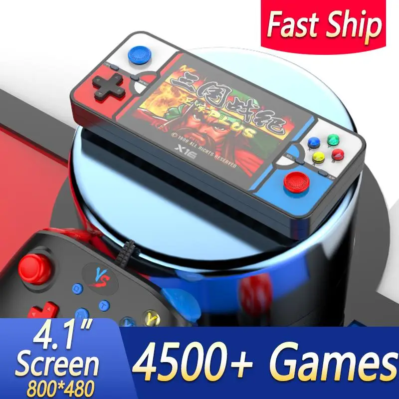 

2023 NEW Retro X16 Portable Game Console 4.1" Large Screen 800*480 For GBA Handheld Two-player Arcade Child's