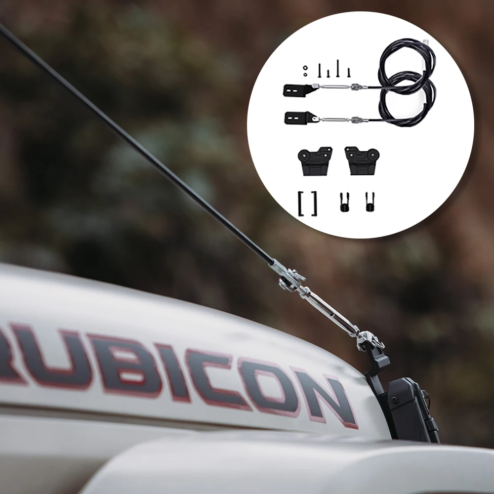 Hood Limb Riser / Branch Deflector for Jeep Wrangler JL & Gladiator JT, Aluminum Trail Branch Separator,No Drill, JT1027