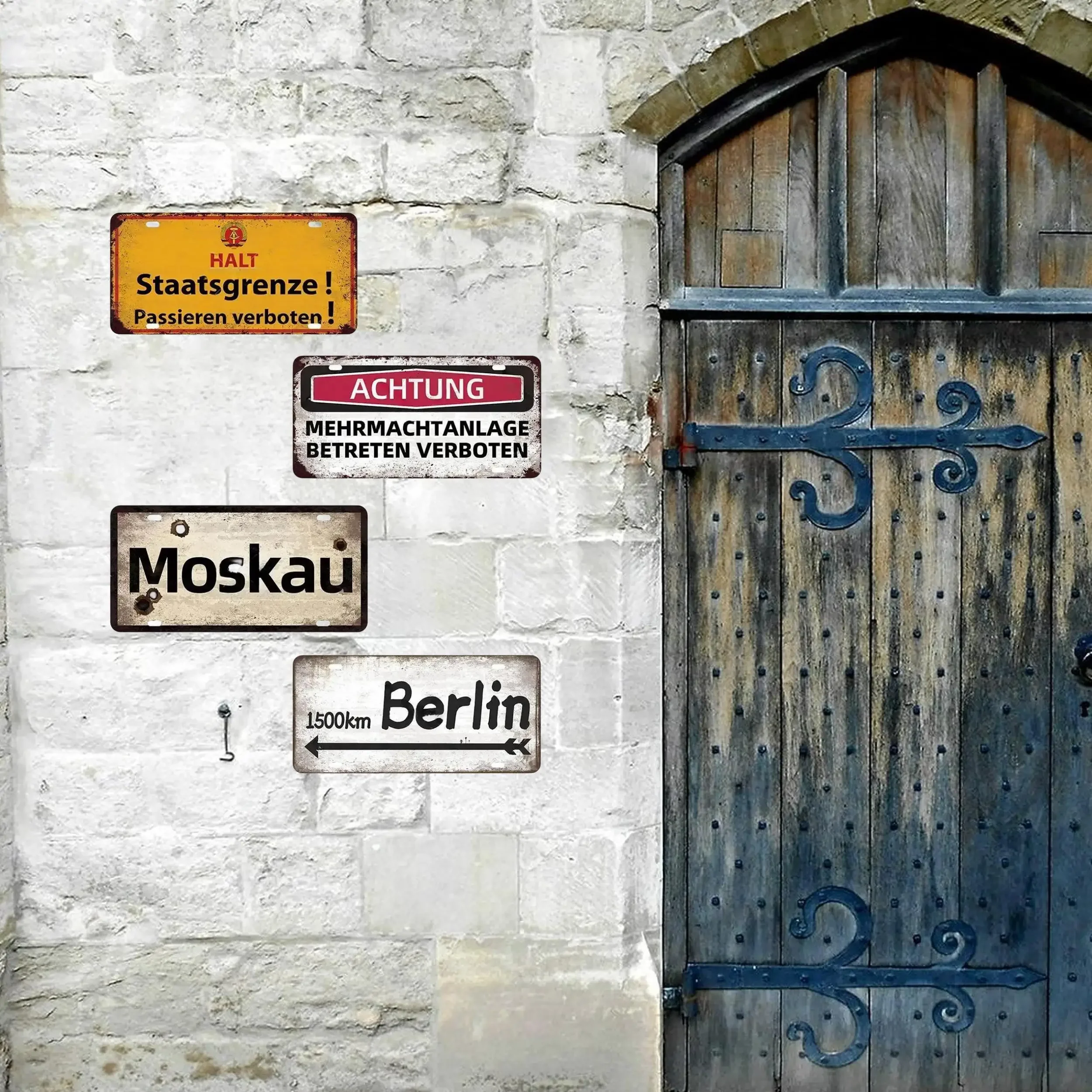 لوحة مدينة برلين خمر علامة الألومنيوم الحرب ، متجر بار معدني نادي المنزل ، رجل كهف حانة الديكور ، لوحات اللوحة ملصق الجدار الديكور