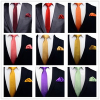 Solid 6cm Tie&Handkerchief Set Green Black Pocket Square Necktie Suit For Mens Business Party Wedding Gifts