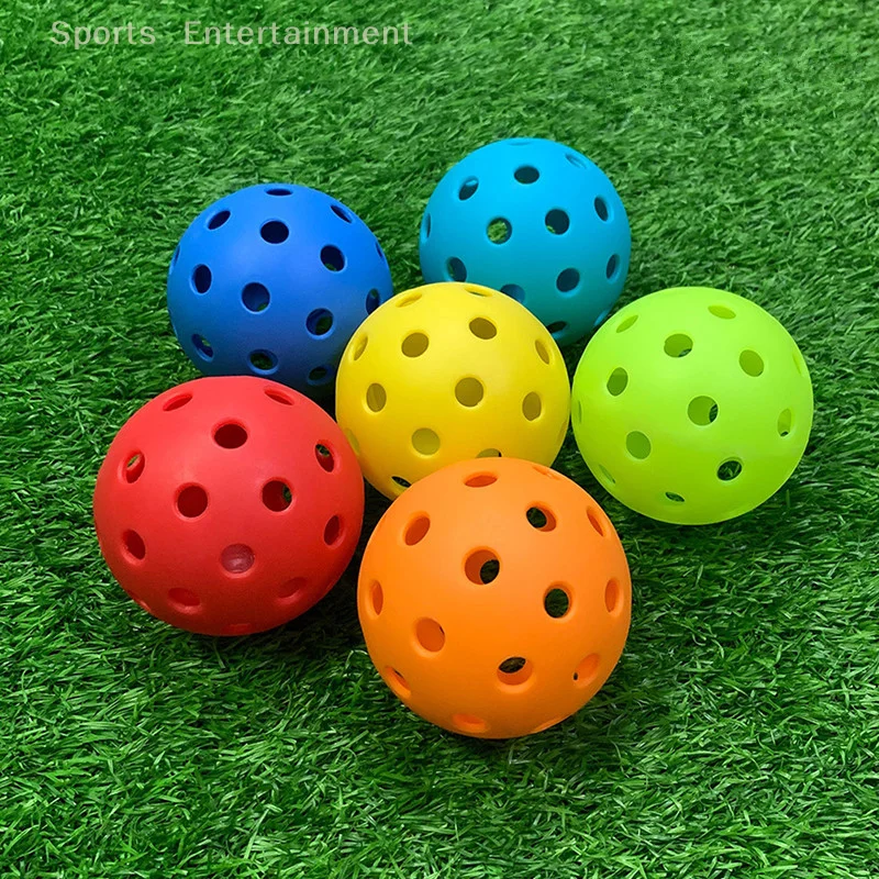 6pcs 40 Holes Outdoor Colorful Pickleballs Pickleball 74MM Durable Training And Entertainment Paddle Ball For Practice Sports