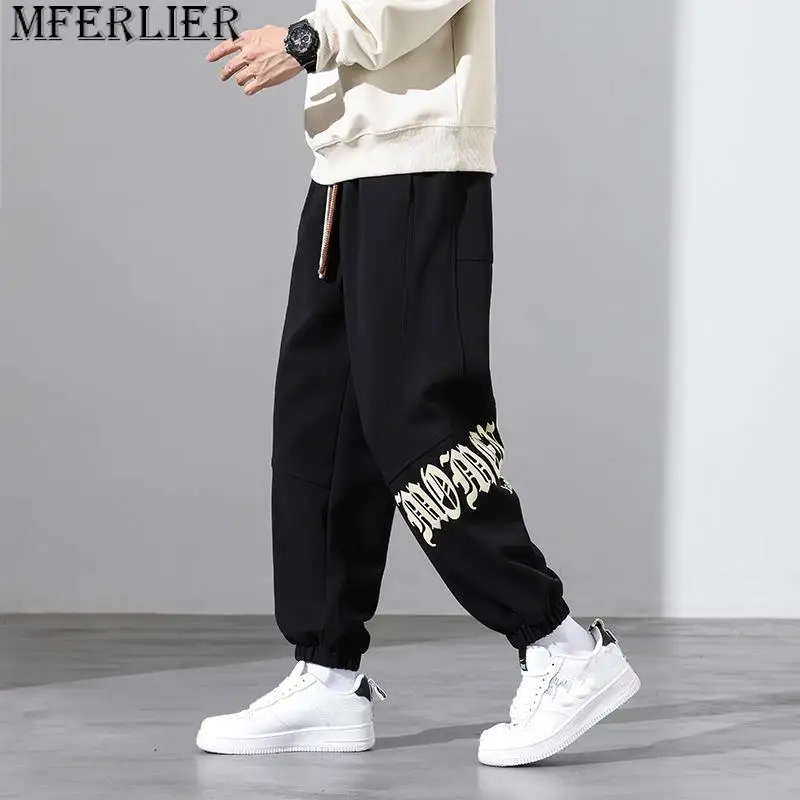 

Men's Plus Size 8XL Sanitary Pants Comfortable Fashion Loose Leggings Casual Letter Casual Pants 140kg 7xl joggers