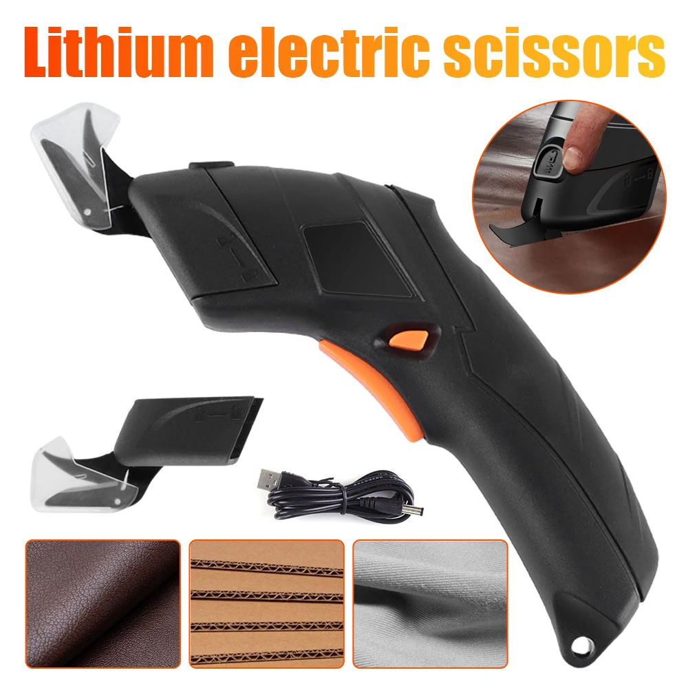 

Electric Scissors Cloth Cutting Machine Hand-held Trimming Machine Blade Double Blade Tool Leather Lithium Charging Scissor