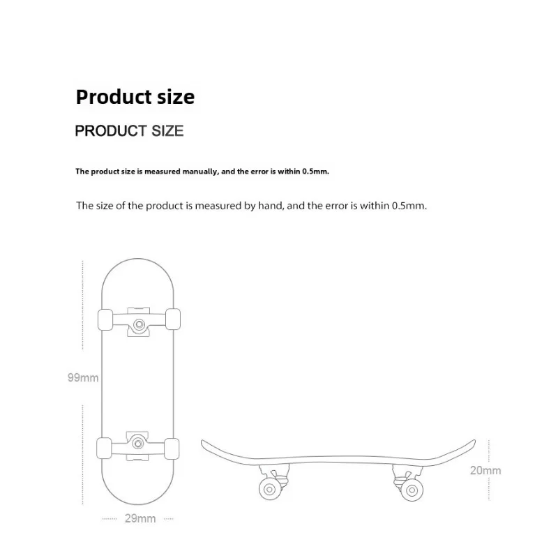 Wooden Finger Skateboard Bearing Wheel Alloy Bracket PU Anti-slip Mat Five-layer Board Novelty Puzzle Children Christmas Gift
