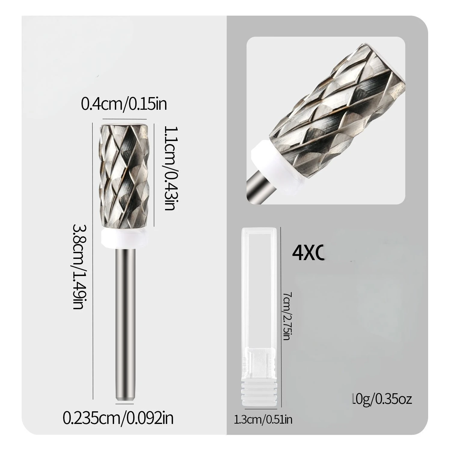 4XC or argent violet foncé bleu arc-en-ciel Rose or 7 couleurs différentes forets à ongles fraisage