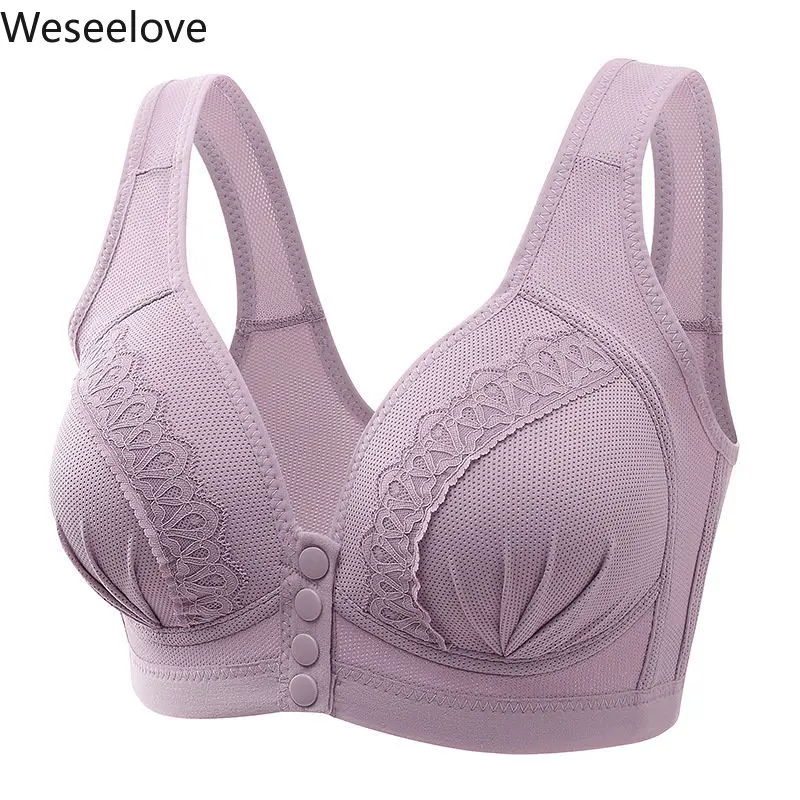 Sexy Front Closure Bra Women  Fastening  Wireless s for  Push Up Lingerie Plus Size ssiere No Steel Ring