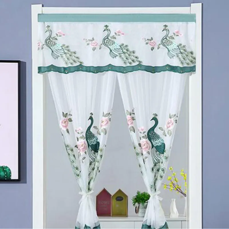Household Lace Door Curtain Free Punching Anti-Mosquito Screen Curtain Bedroom Kitchen Partition Curtain