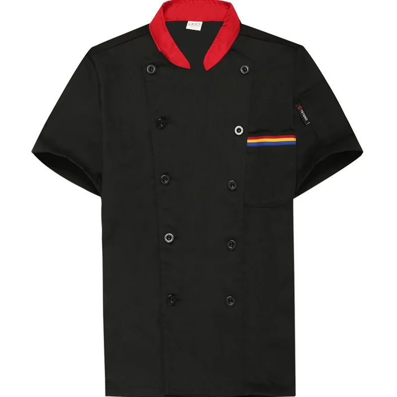 Chef Jacket Uniform Short Sleeve Chef Jacket for Food Service Industry Restaurant Chef Coat