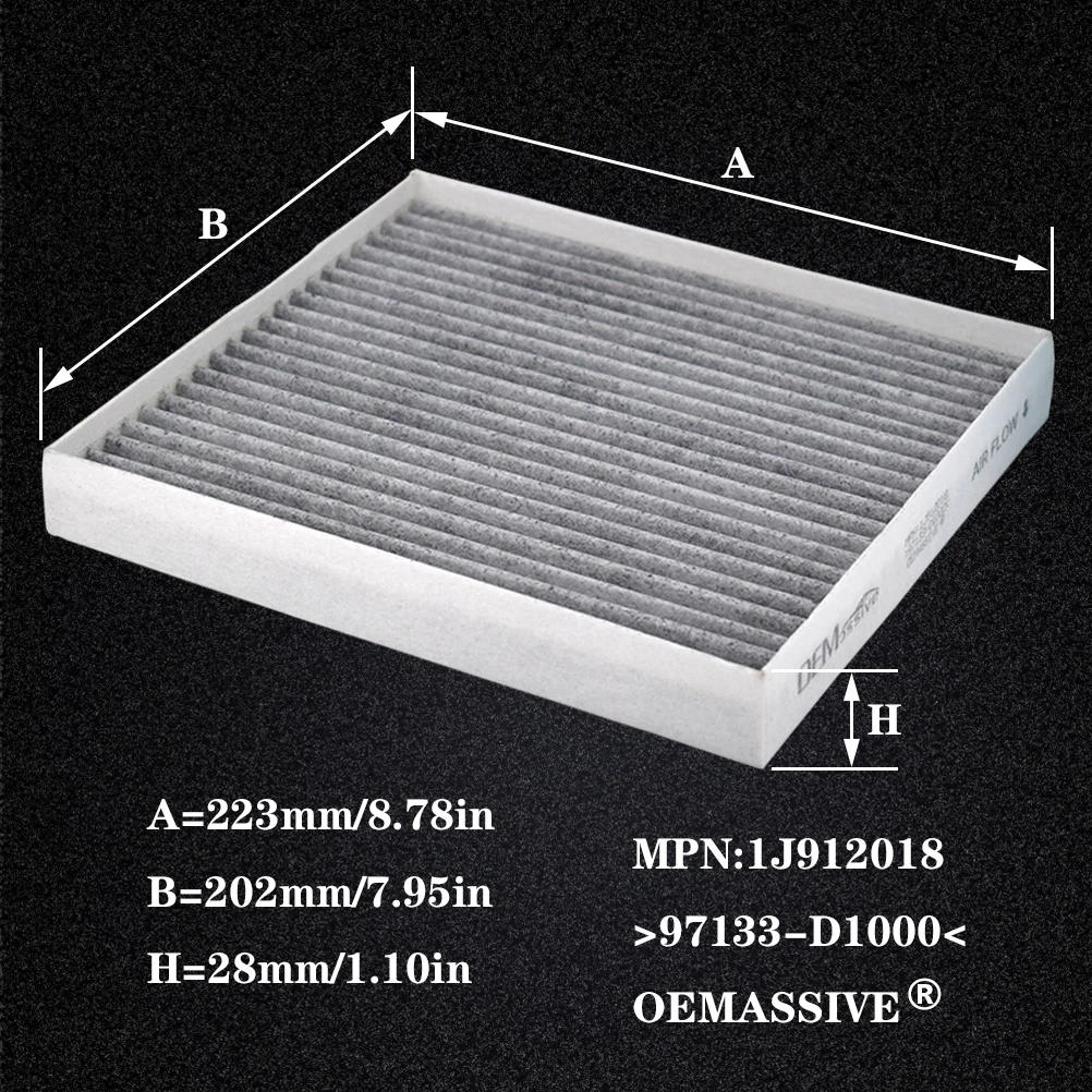 Car Pollen Cabin Filter Activated Carbon 97133-D1000 For Hyundai Creta IX25 Solaris Tucson TL Kia Rio IV Sportage QL Stonic YB