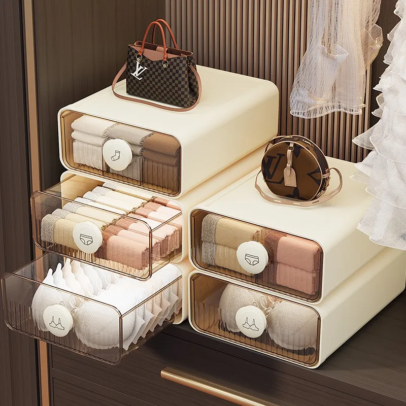Dustproof and Moisture-proof Transparent Underwear Storage Box Home Wardrobe Organizer Drawer Insect-proof Storage Box