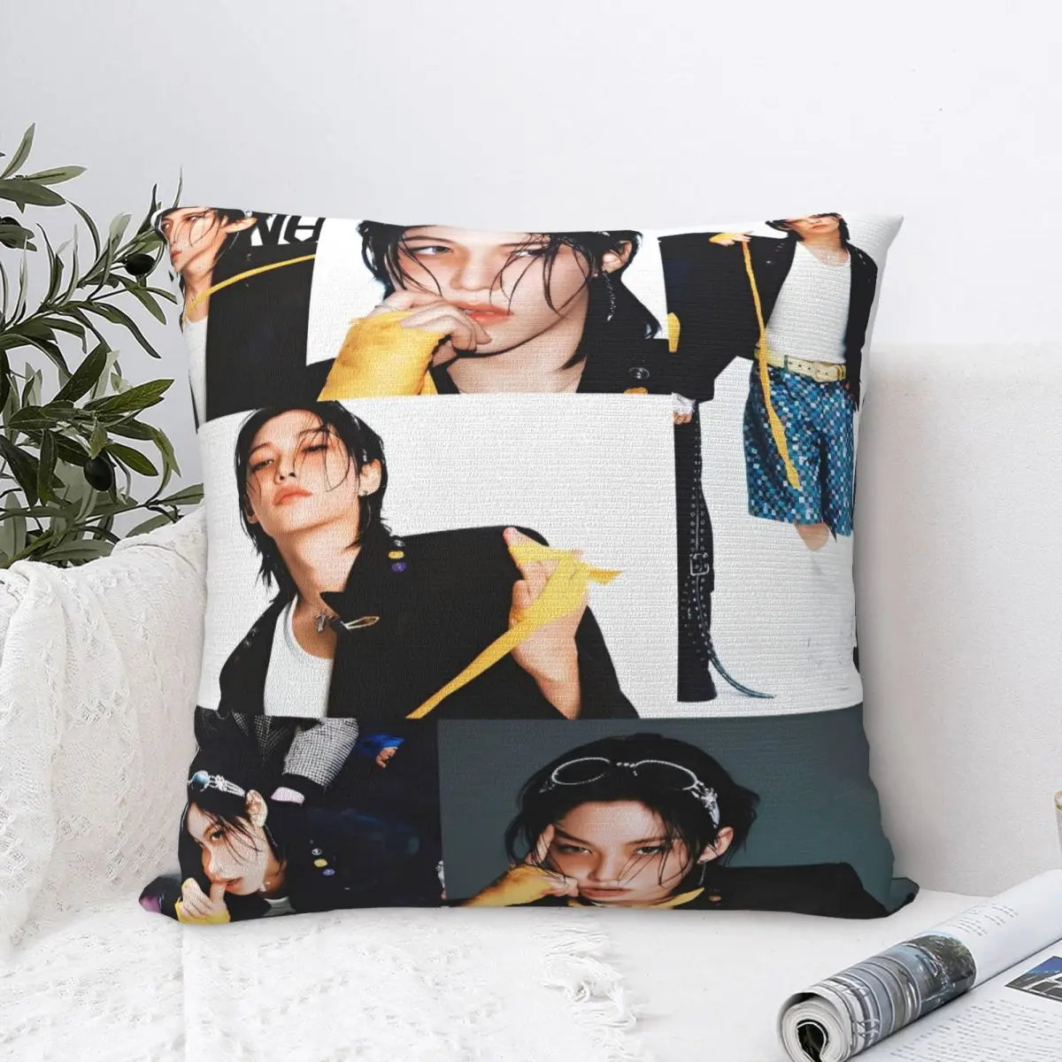 Kpop Singer F-Felix Pillow Case Karma Album Vintage Pillow Cover Soft Graphic Cushion Cover Pillowcases For Sofa Home Decorative