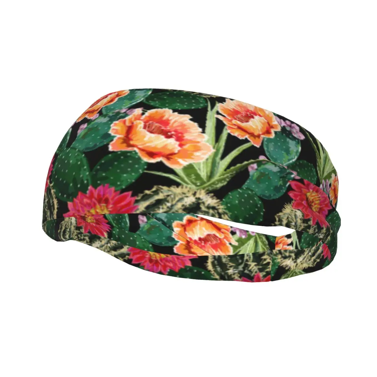 Headband Cactus Red Flowers Headwrap Hairband for Tennis Gym Fitness Headwear Hair Accessories