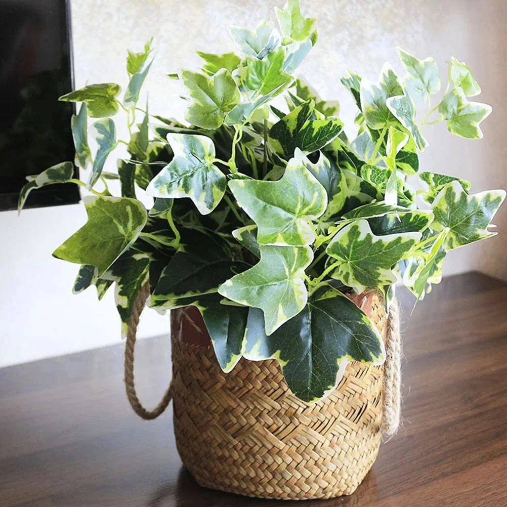 

2 Pcs Imitation Plants Vines Succulent Faux Artificial Fake Green Simulation Leaves Leaf Branch False