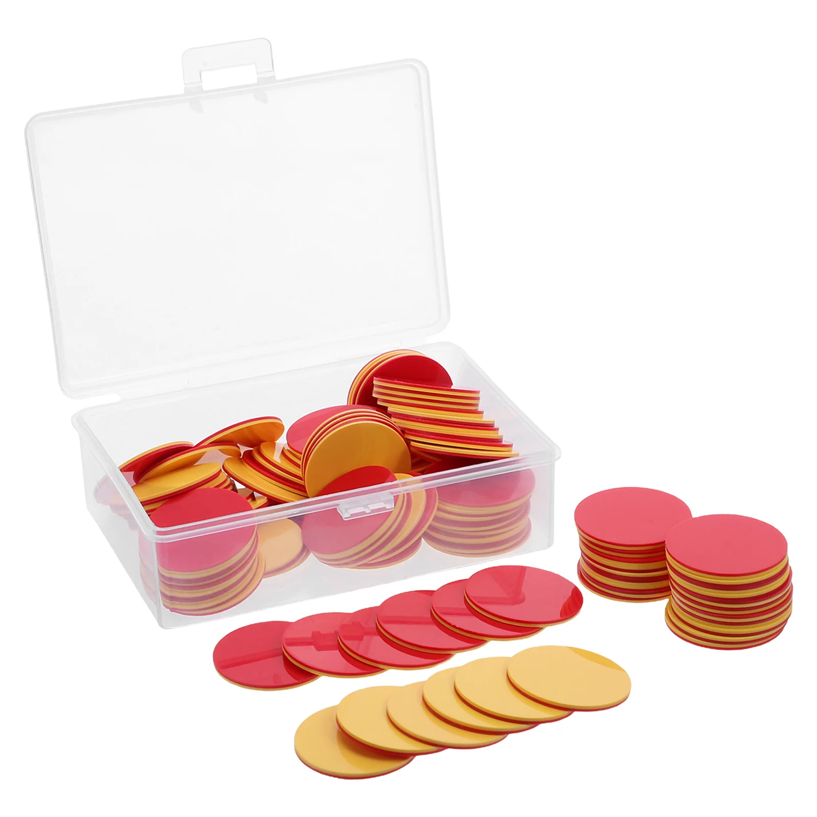 

100Pcs Two-Color Plastic Counters Red Yellow Double Sided Chips Counting Sorting Patterning Math Learning Tools