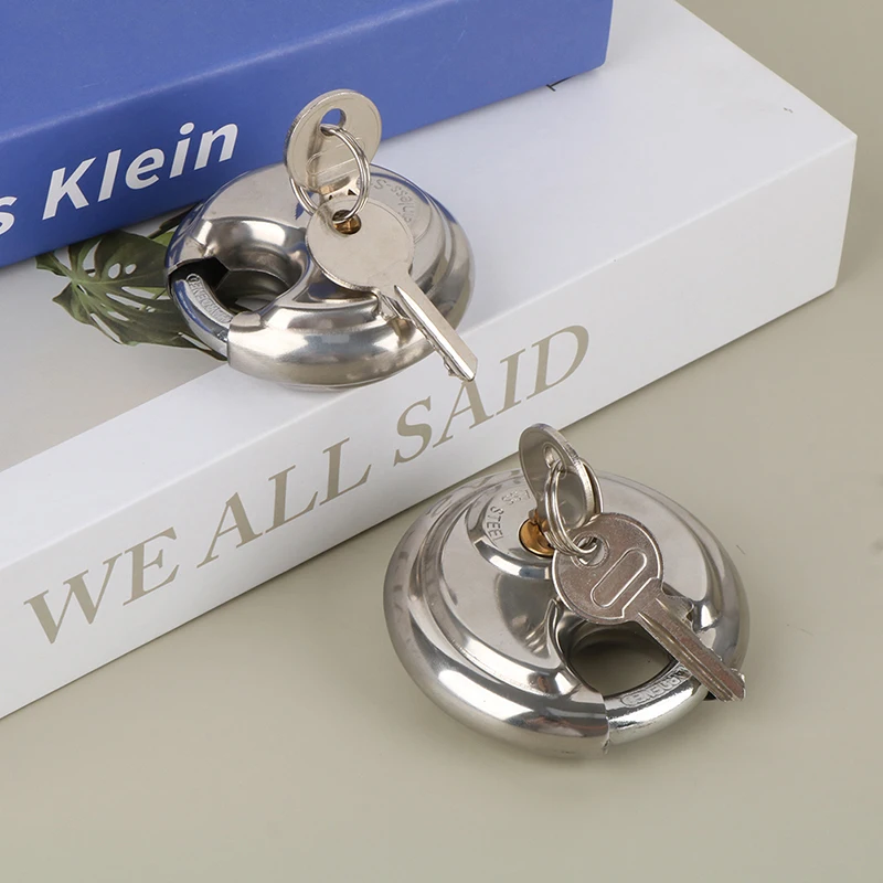 60/70MM Stainless Steel Round Disc Storage Pad Lock Padlock Pure Copper Core Lock Rustproof And Waterproof Hardware Accessories