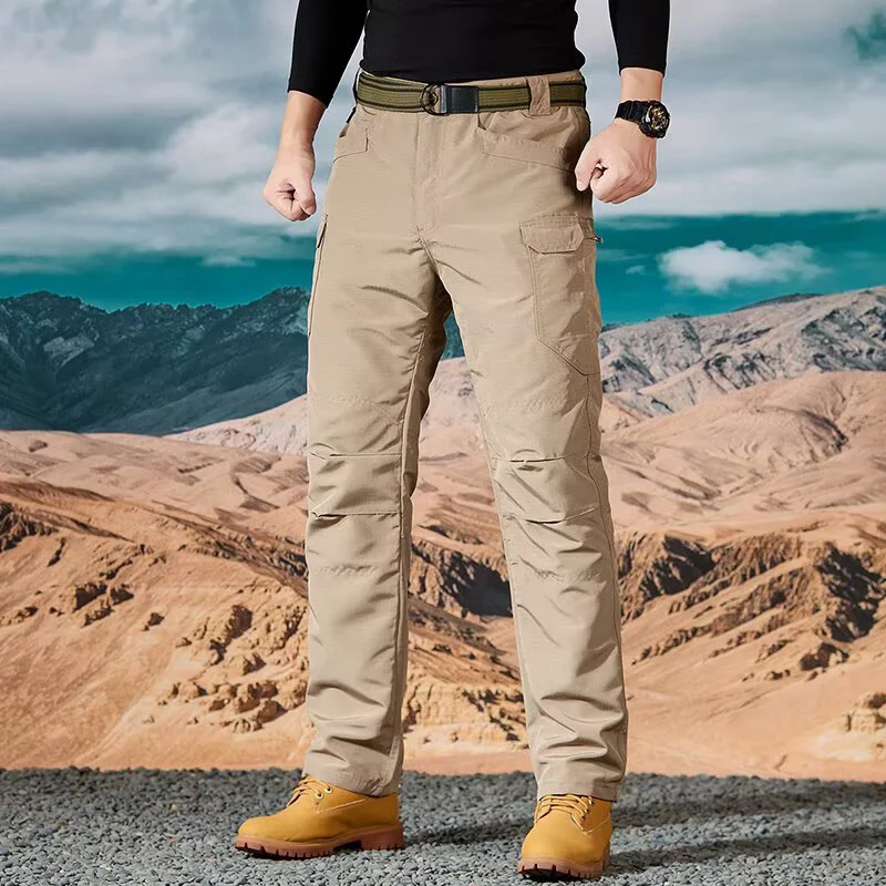 2025 新しい男性夏の戦術的なカーゴパンツ男性カジュアルズボン耐摩耗性マルチポケット速乾性屋外ハイキング作業ズボン