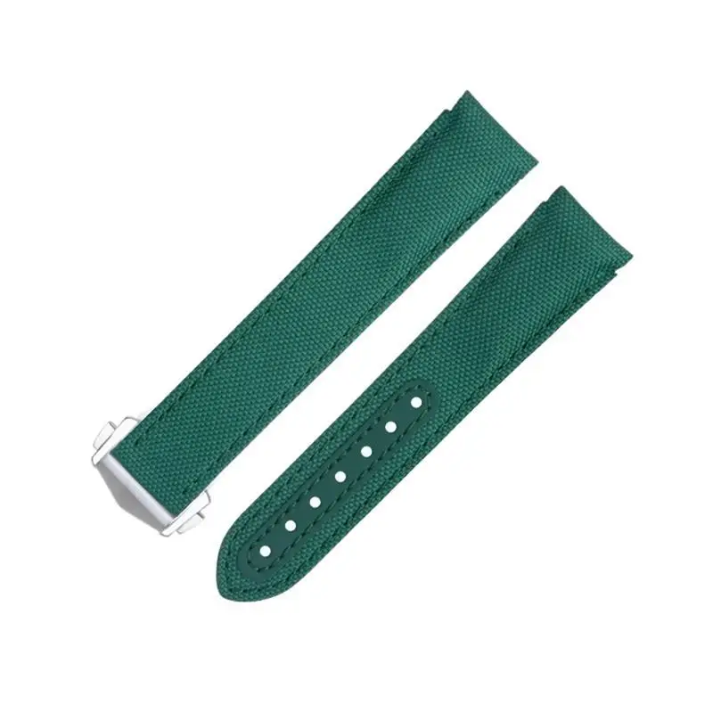 HAODEE 20mm New White Nylon Fabric Watchband Fit For Omega Strap For AT150 Seamaster 300 Planet Ocean De Ville Speedmaster