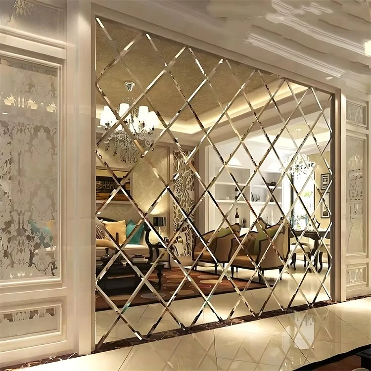 Mosaic Mirror,Antique Decorative Bathroom Mirror,Copper Free Silver Beveled Glass,Art Deco Wall Mirror For Home Decor