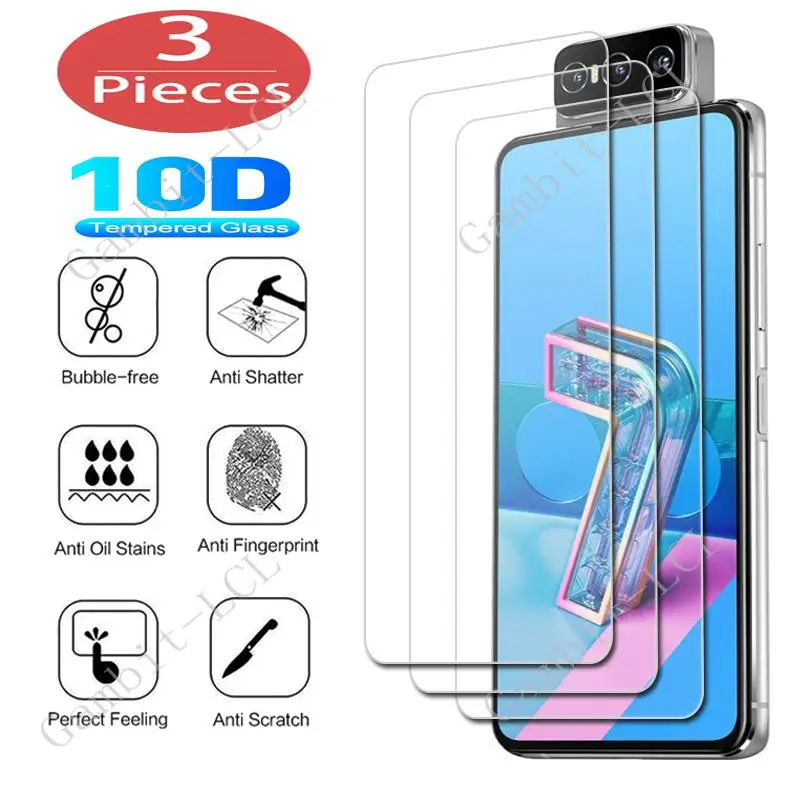 

3Pcs Protection Glass For ASUS ROG Phone 2 3 5 Pro Ultimate Zenfone 7 ZE620KL ZS620KL Live L2 Lite L1 Tempered Screen Cover Film
