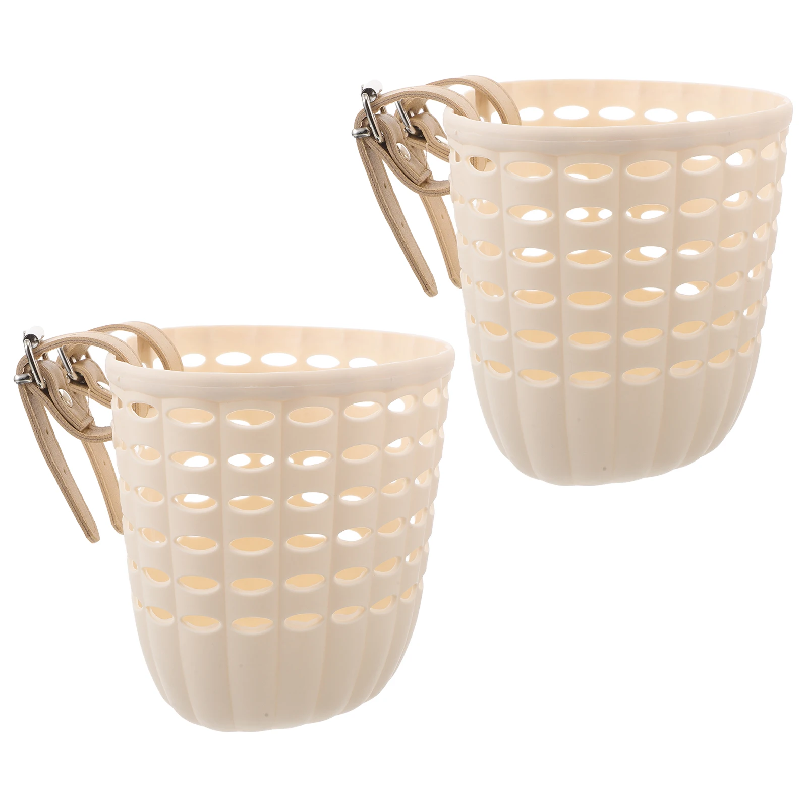

2Pcs Childrens Bicycle Basket Light Brown Plastic Kids Accessories Removable Bike Basket Girls Scooter Portable Bike Rack