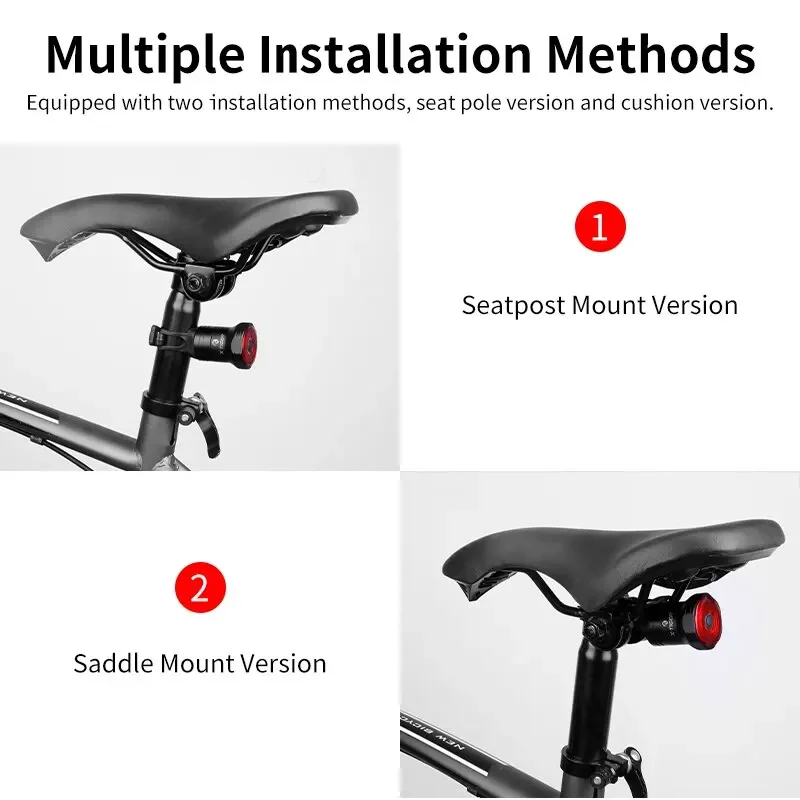 X-TIGER Bike Tail Light Smart Sensing MTB Road Bike Rear Light IPX6 Waterproof Type-C Charging Taillight Cycling Accessorie