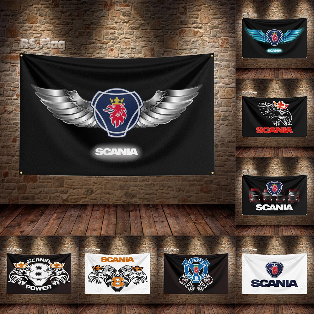 

3x5 Ft Scanias Flag Polyester Printed Car Banner for Decor