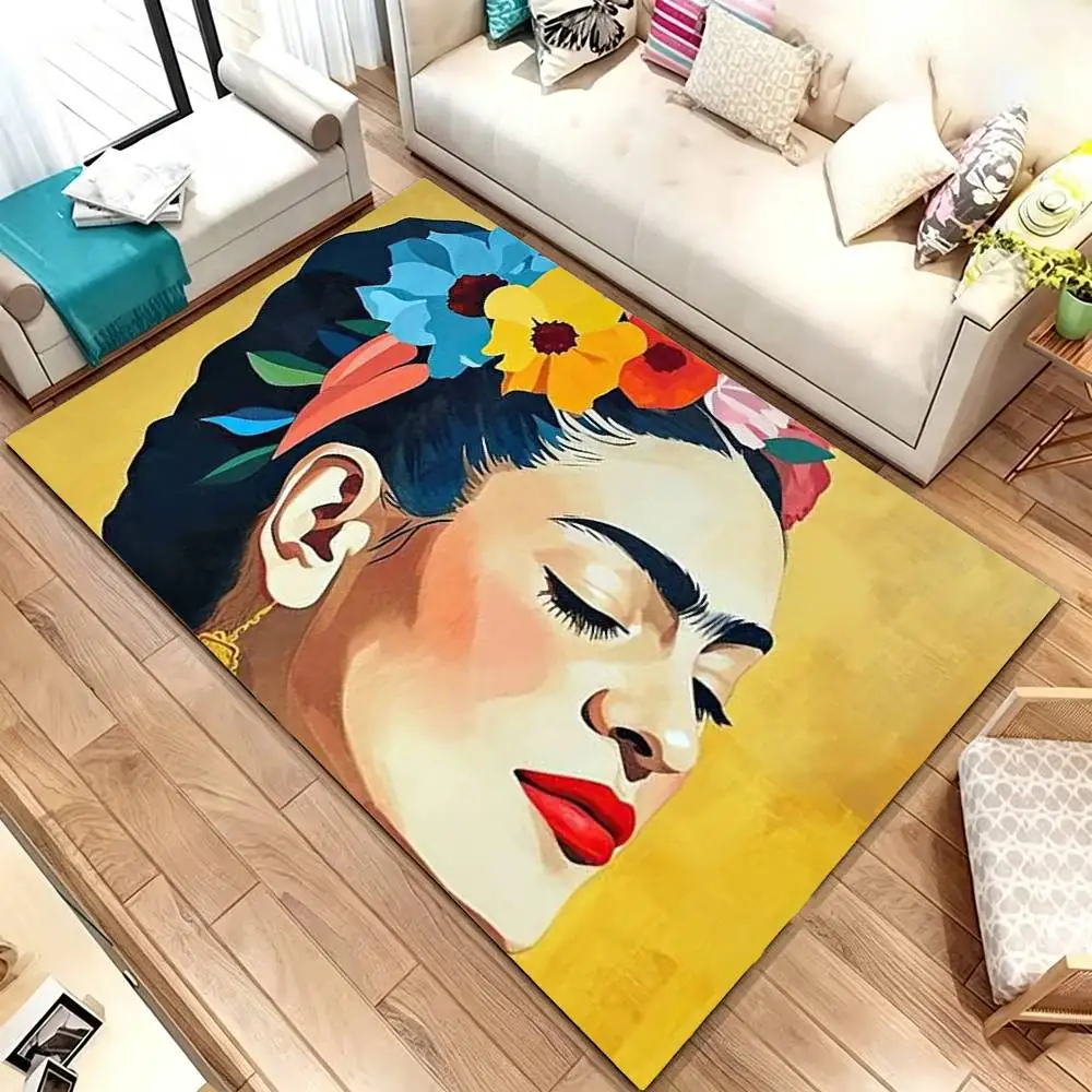 Artist iconic F-Frida K-Kahlo Floor Mat Rugs Soft Bedroom Floor Anti-skid Household Carpets