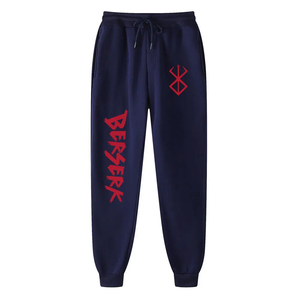 Mens Casual Anime Berserk Pants Autumn Fleece Sweatpants Men Running Jogger Sports Gym Trousers Fashion Workout Men Long Pants