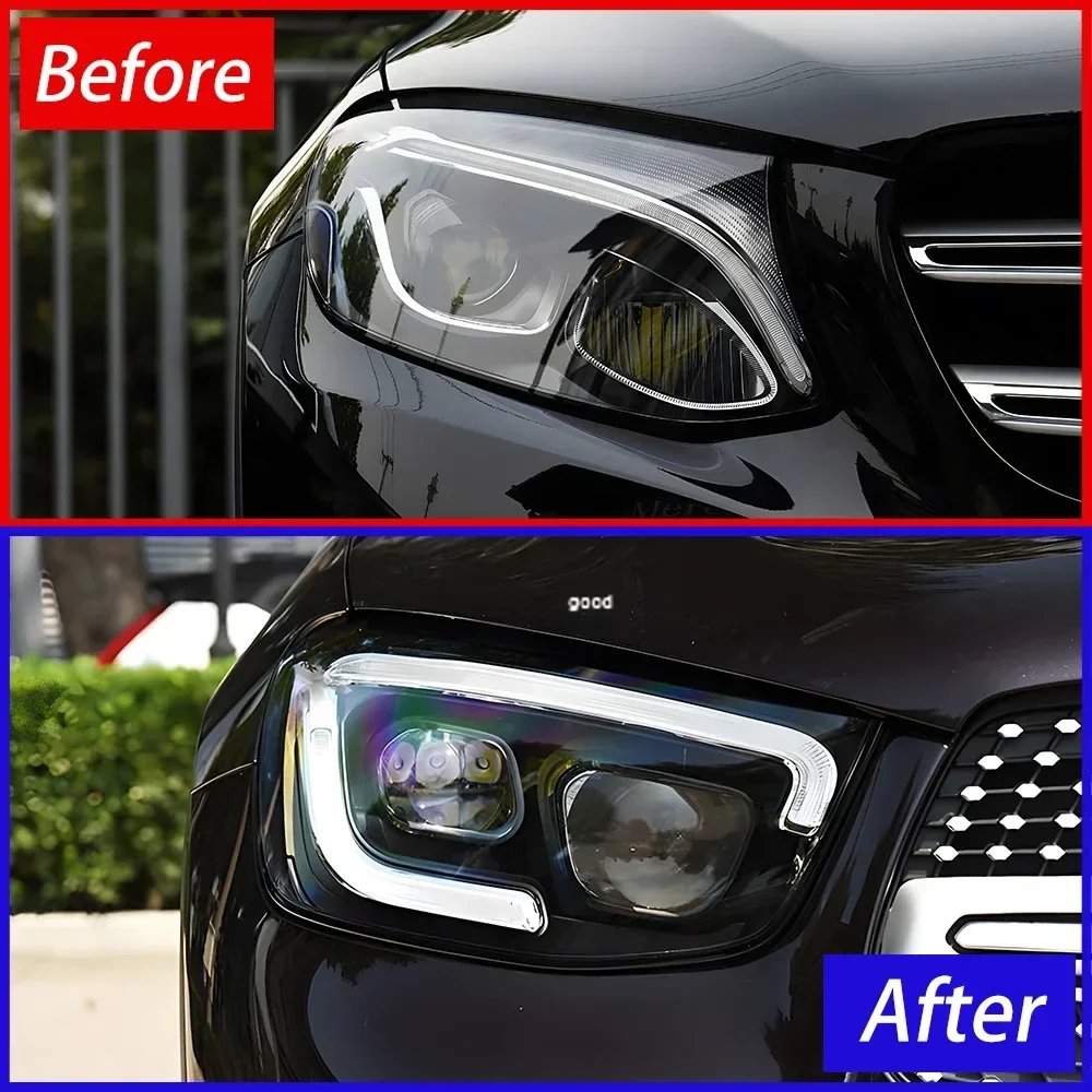 For Benz GLC W253 2016-2022 Upgrade AMG 63S Styling LED Auto Headlights Assembly Dual Projector Lens Car Head Lights Accessories