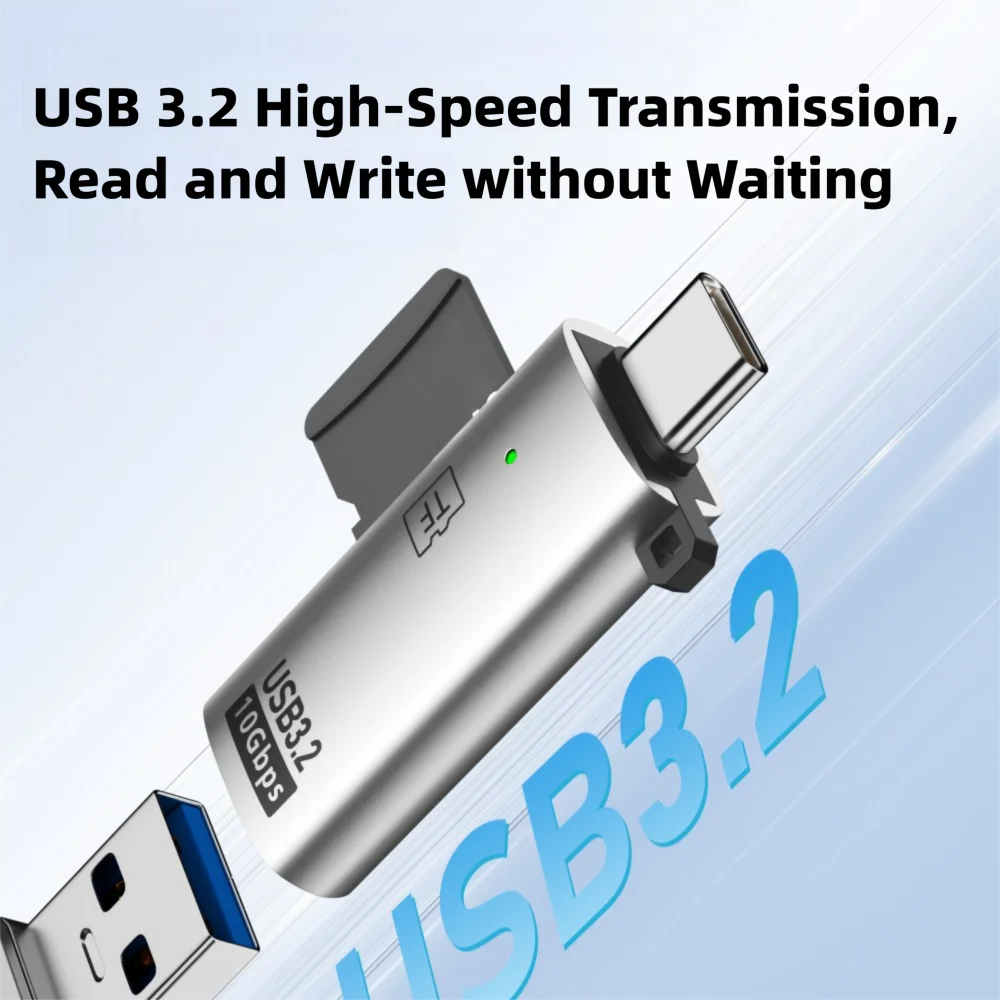 USB3.2 Card Reader Adapter Type-C to TF Memory Card High Speed Transfer USB2.0 for Phone PC Laptop Tablet USB-C OTG Converter