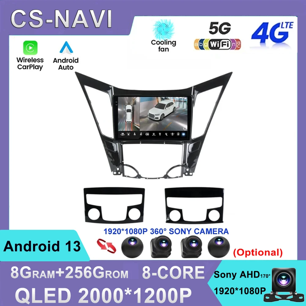 

Android 13 Auto Radio For Hyundai Sonata 2009 - 2014 Carplay 4G Car Multimedia Player GPS Navigation 2 Din Autoradio Stereo BT