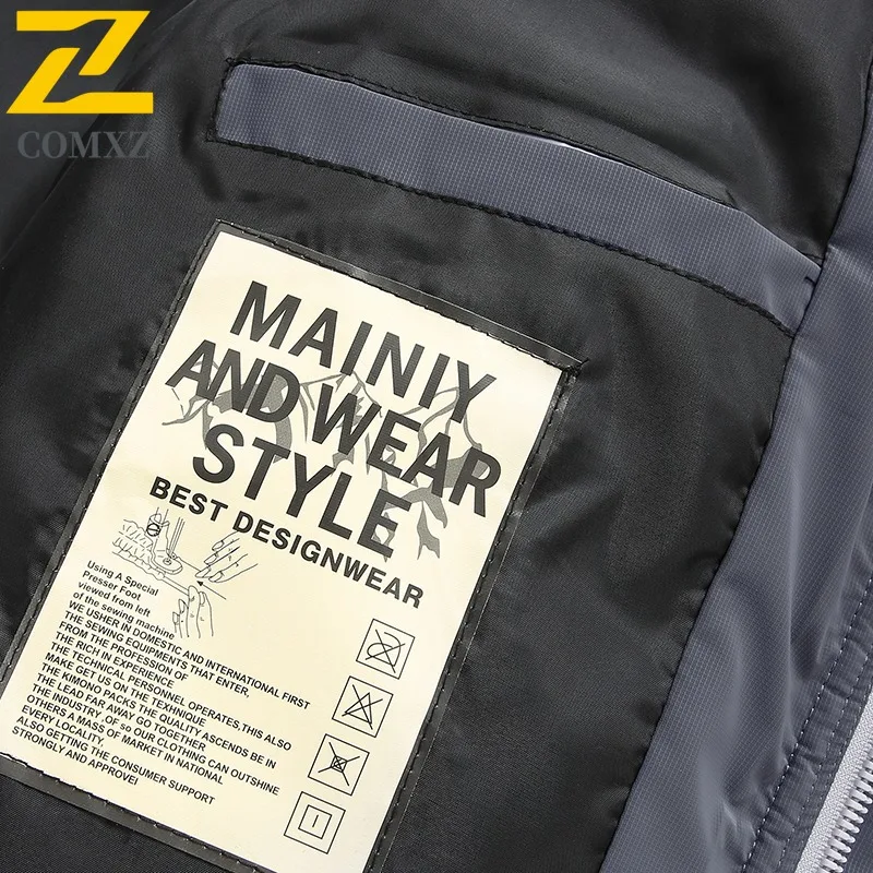 COMXZ 2025 ​MenThickened Puffer Windbreaker Winter Thermal Parka Outerwear Windproof Fleece Lining Jacket waterproof Hood​ Coat