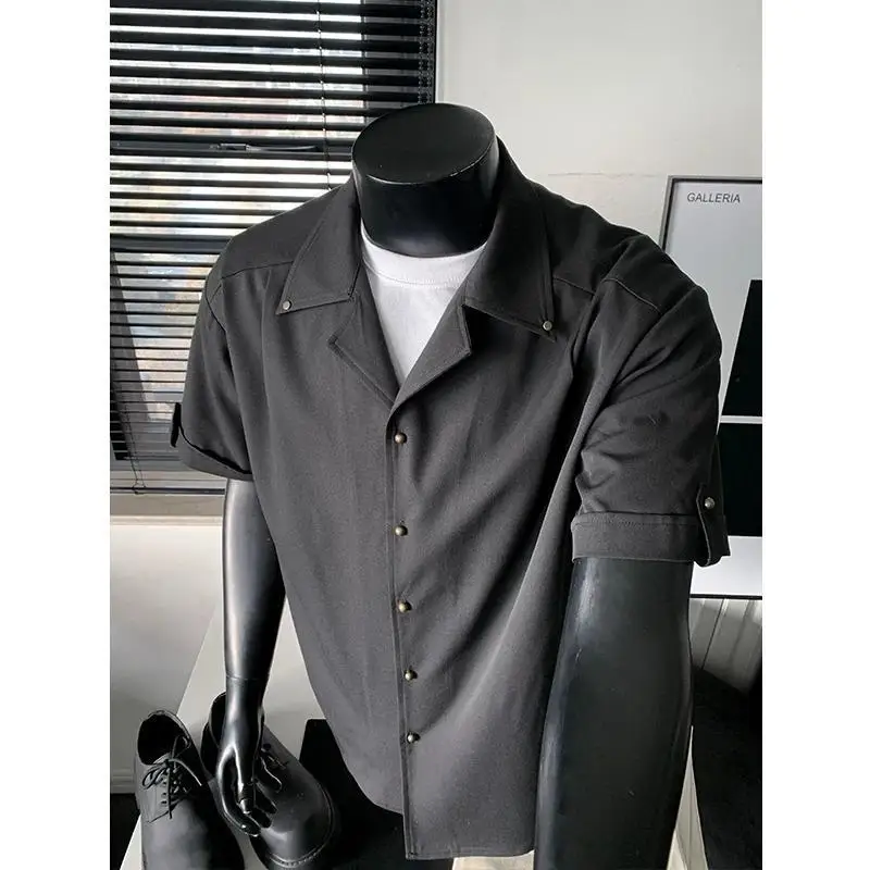 

Casual Mr. WH Summer 2026 Cuban Collar Short Sleeve Shirt Men's Loose Fit Polyester Fiber Youth Trend Daily Wear Non-Flocking