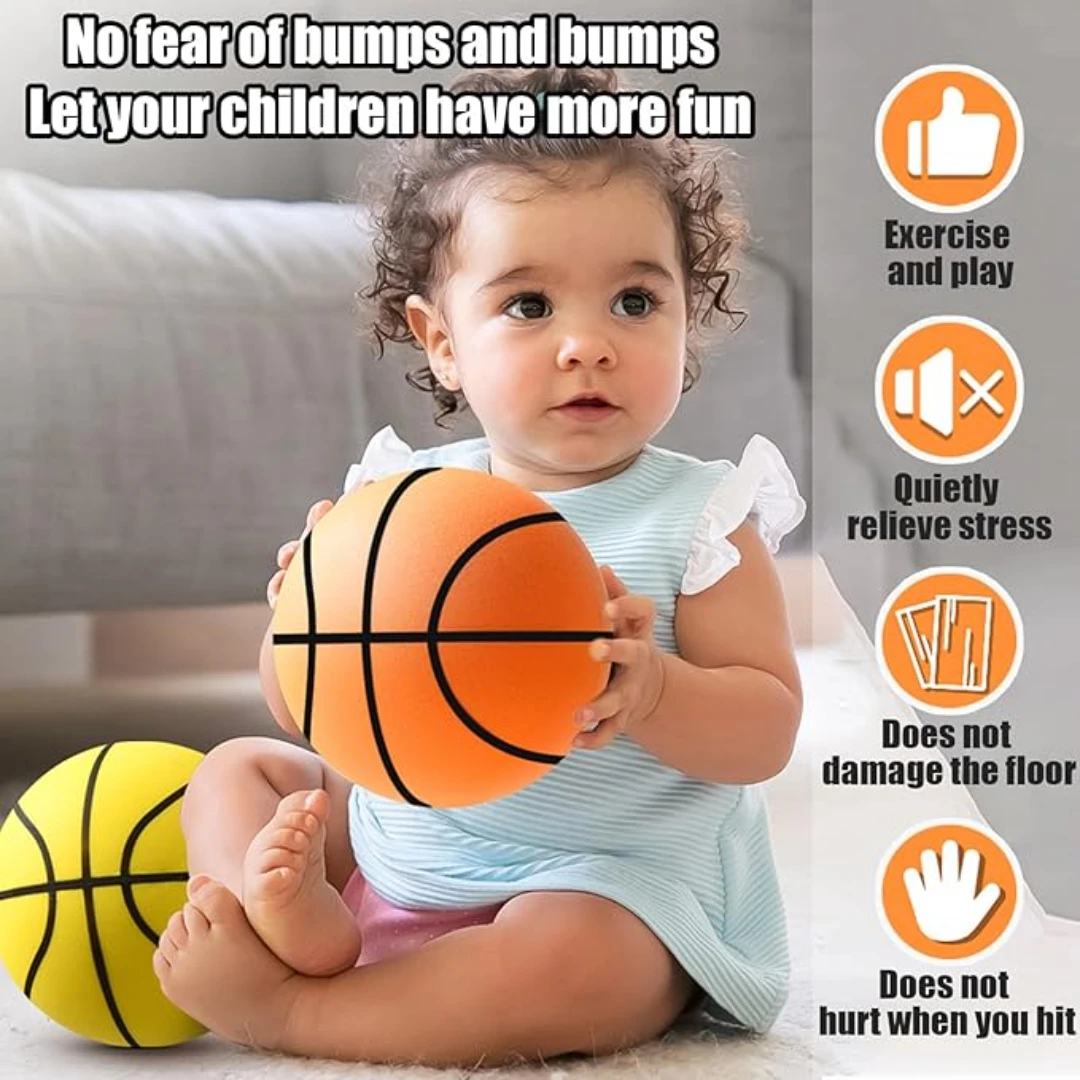 บาสเก็ตบอลเงียบ- บาสเก็ตบอลในร่มโฟมนุ่ม, ตะกร้าบอลโฟมร่องเพื่อการเลี้ยงลูกที่เงียบสงบและการฝึกในร่ม, ลูกบอลโฟม PU