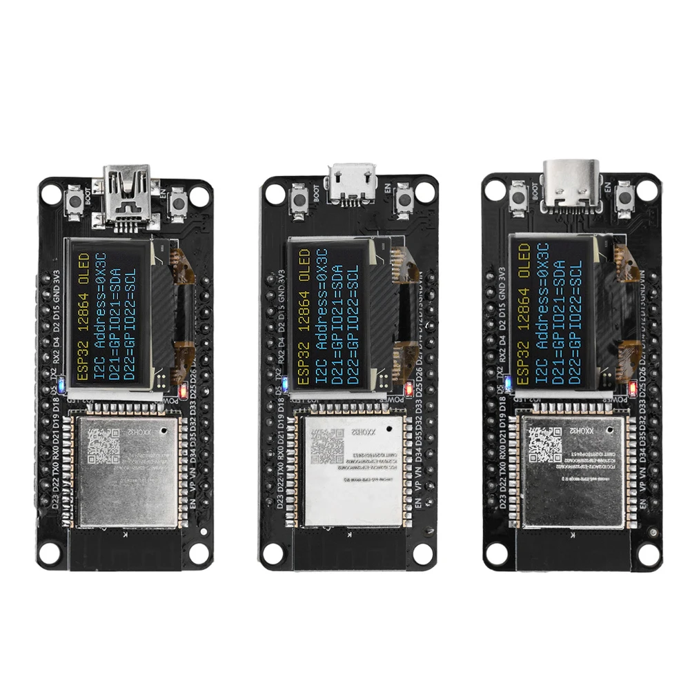 ESP32 ESP-32D WIFI Development Board Module CH340C with 0.96-inch OLED Screen Yellow and Blue Display 30PIN for Arduino