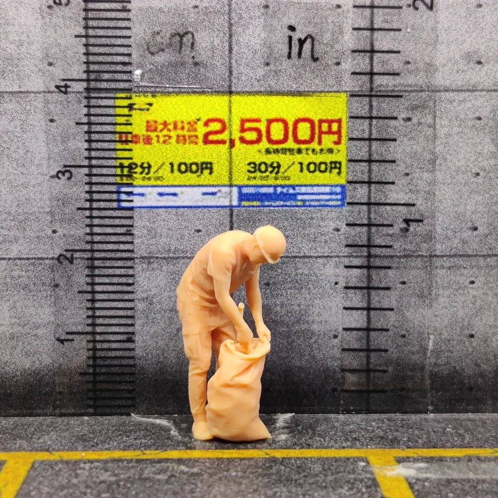 

1/64 1/43 Scale Model ResinSite Workers Pick Up Materials Uncolored Miniature Diorama Hand-painted S707
