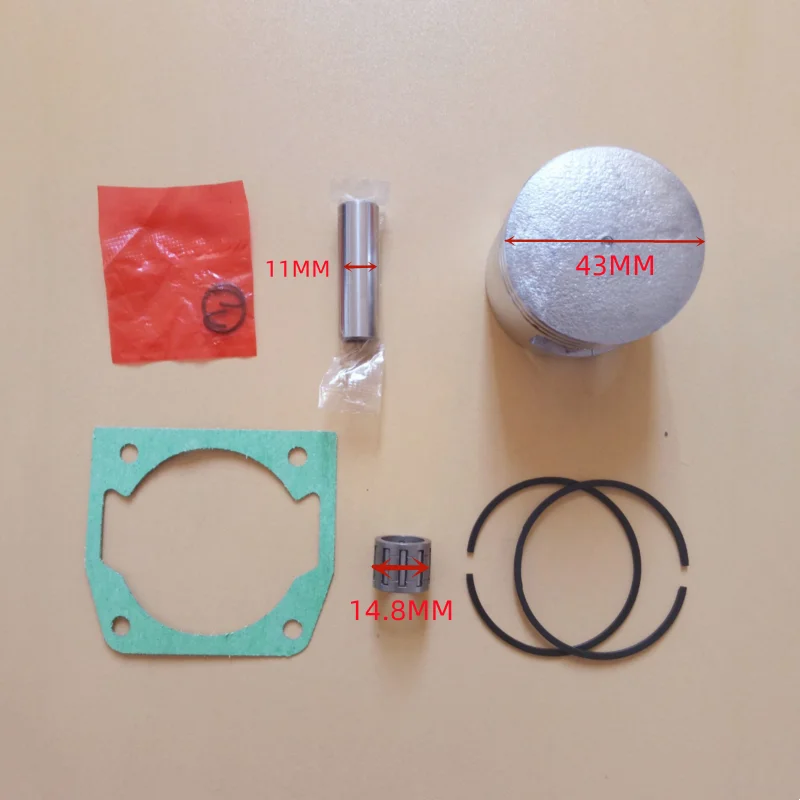 Imagem -06 - Kit do Anel do Pistão do Cilindro para Zenoah 4600 Motosserra Diâmetro 43 mm