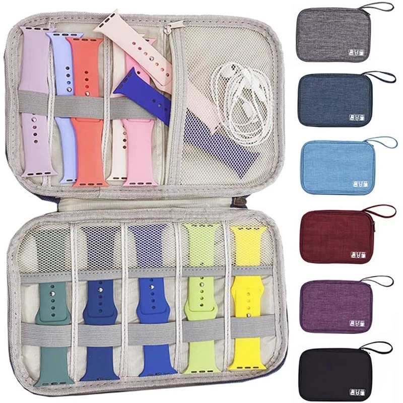 Watch Organizer Case Multifunction Portable Travel for Apple Watch Strap Band Storage Bag Watchband Holder Case Pouch Straps Bag