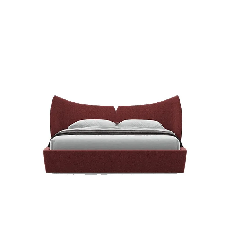 

Minimalist modern French minimalist mermaid bed double master bedroom large apartment fabric bed designer high-end