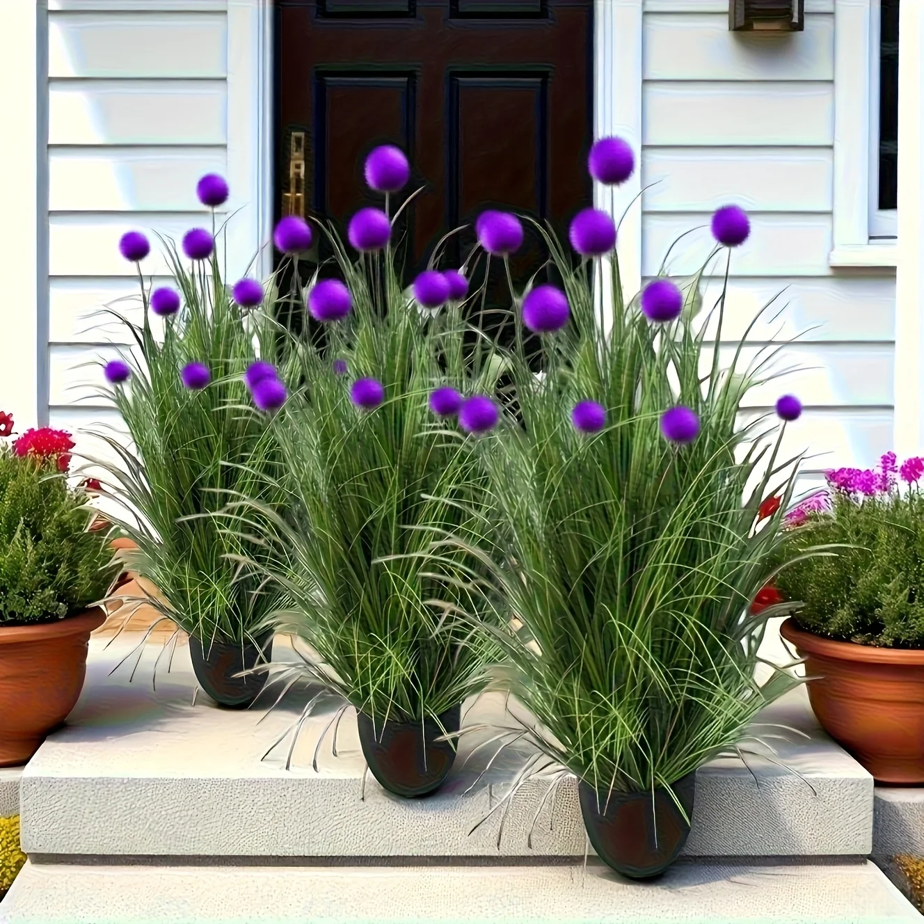 5 peças de Plantas Artificiais de Grama Roxa, Ideais para Decoração de Casa, Decoração de Festas, Decoração de Jardim e Pátio