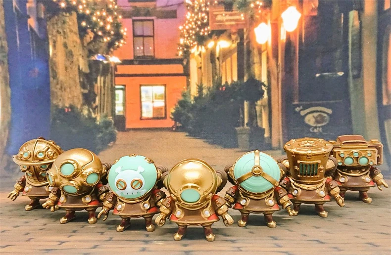 الأصلي Steampunk غاشابون اللعب سبعة الأقزام مقلد المعادن عمل صغير نموذج لجسم كبسولة اللعب الديكور الاطفال هدية #5