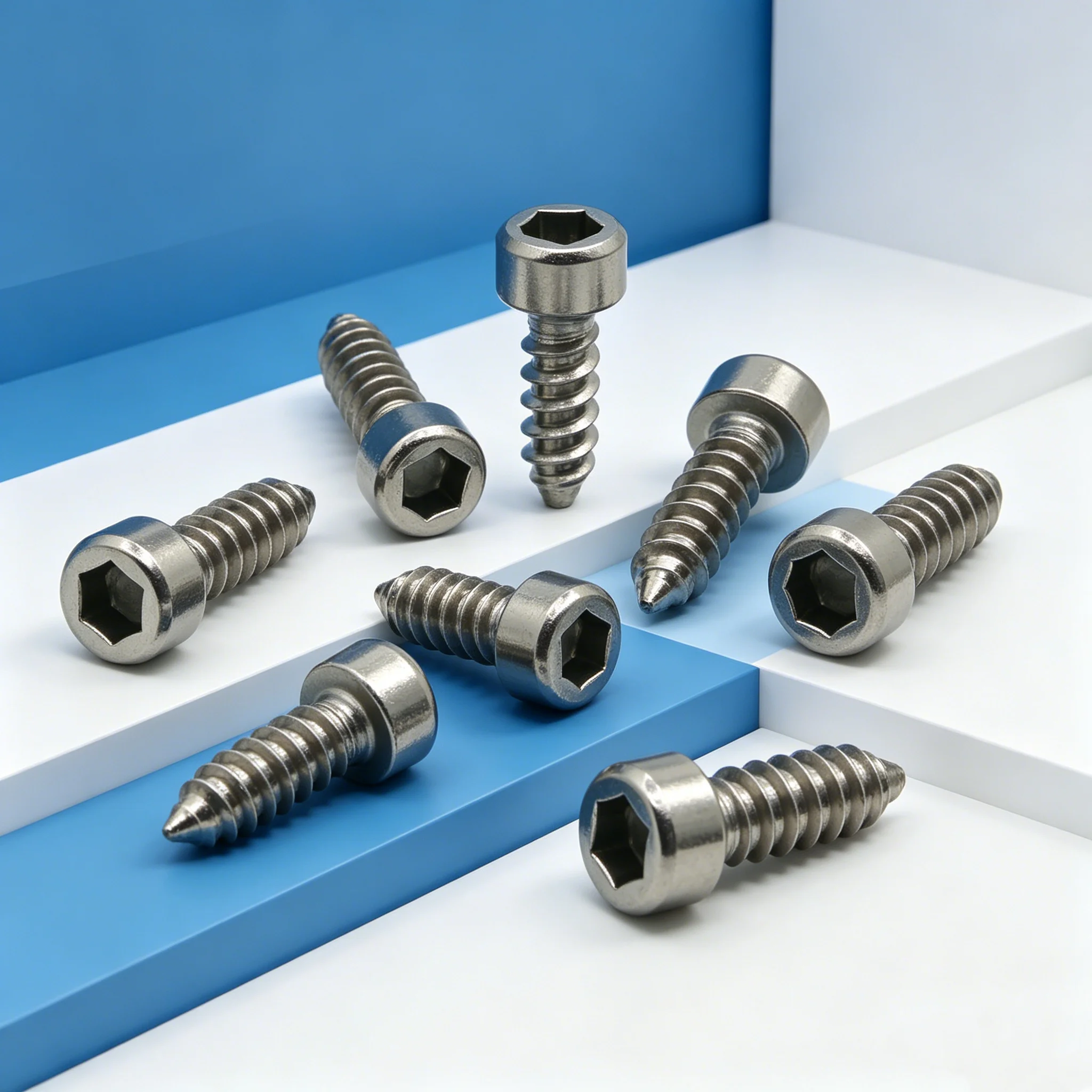 Robuste Sechskantschrauben aus 304er Stahl, selbstschneidend, für Reparaturen im Heimwerkerbereich, M1,7-M5, mit scharfer Spitze und Innensechskopf, 10–50 Stück. – Detail 5