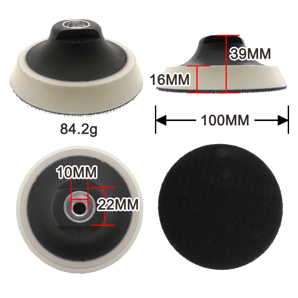 4 5 6Sanding Pad M10 M14 Thread Hook  Loop Backing Plate Self-adhesive Buffing Pads Abrasive Tools For Orbital Car Polisher