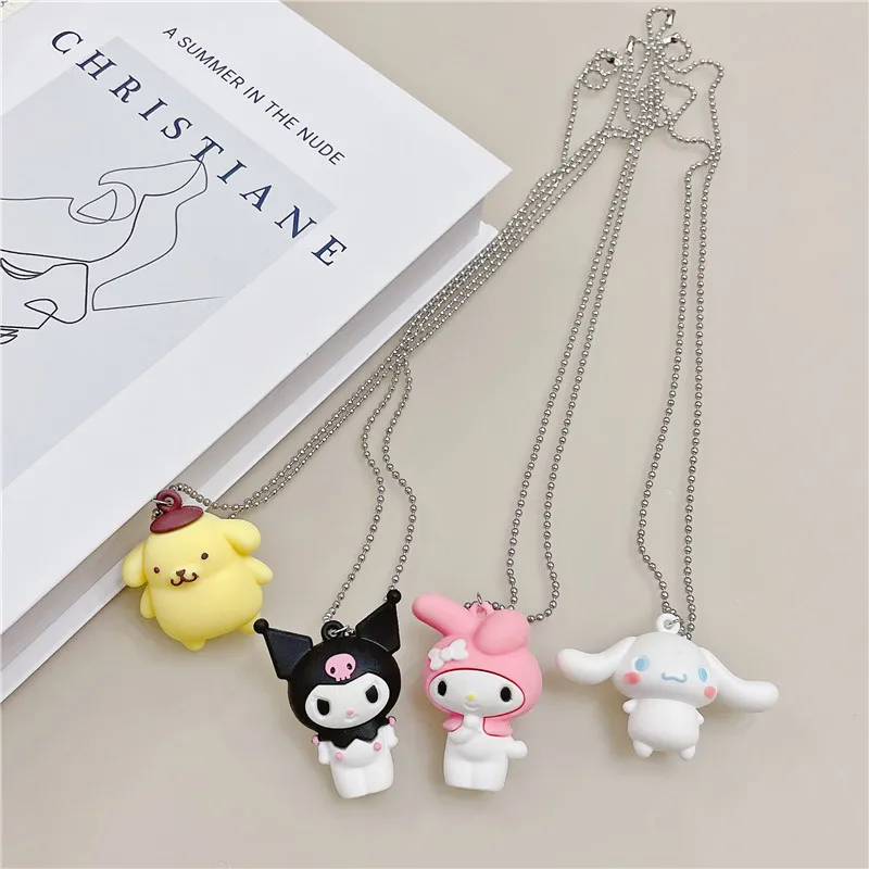 Sanrio My Melody Necklace Jewelry Cute Dark Wind Black Sweet Kuromi Girl Boy Necklace Hello Kitty Necklace Jewelry Birthday Gift