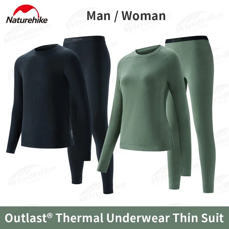 Naturehike-ropa interior térmica OUTLAST para hombre y mujer, ropa deportiva para deportes al aire libre, atuendo para acampar, senderismo, transpirable, ligero y cálido