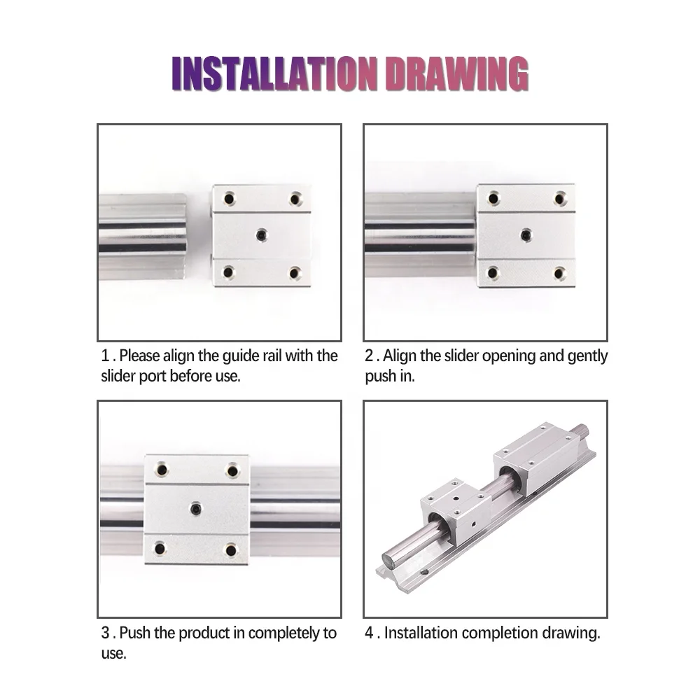 Алюминиевая опорная направляющая серии HLTNC SBR Линейная направляющая линейного вала SBR16 100-4000 мм Диаметр вала 16 мм для ЧПУ