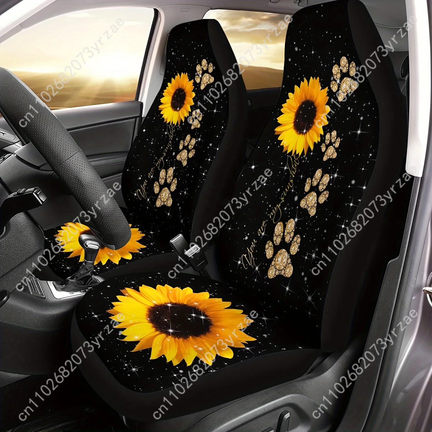 

Sunflower Car Seat Covers Universal Environmentally Friendly Interior Decorations Comfortable Breathable Car Seat Covers