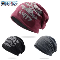 Chapéu de gorro de malha Anime Luffy, gorro de pele sem aba quente espessado, gorros Hip Hop Ski, chapéus para homens e mulheres, inverno